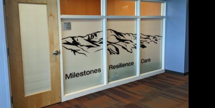 Entrance to Milestone Resilience Center within Lyda Hill Institute for Human Resilience