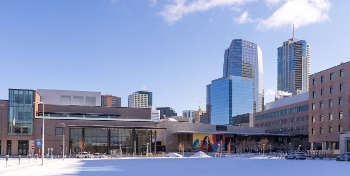 External shot of CU Denver Outdoor Lab in winter 