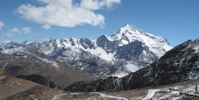 mountain covered in snow