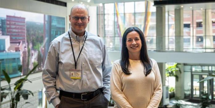 Co-Principal Investigators Michael Zuscik, PhD, professor and research vice chair in the Department of Orthopedics and Karin Payne, PhD, associate professor of orthopedics at CU Anschutz 