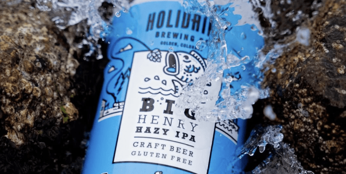 A can of Holidaily Beer in water