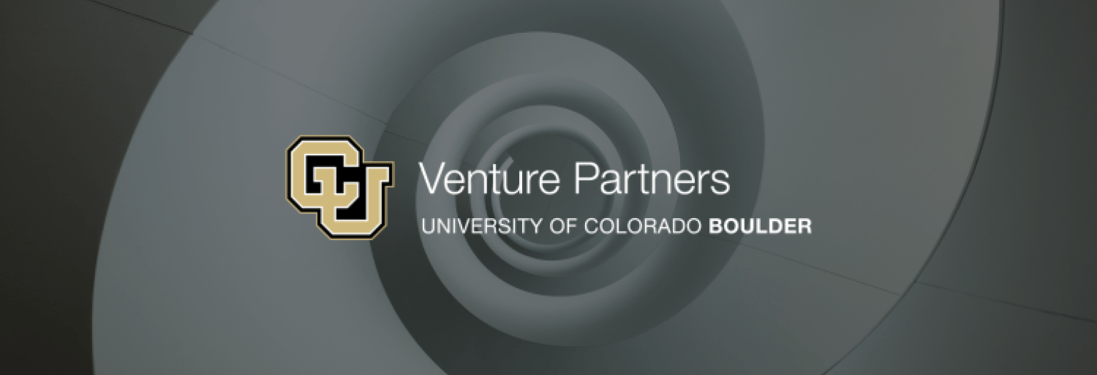 CU Boulder logo over spiral ceiling