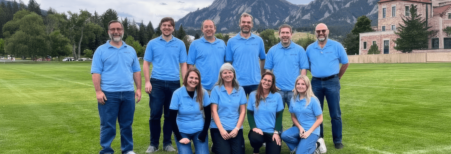 The GHOST Team in front of the Boulder Flatirons on campus.